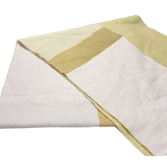 Women's Designer Winter Scarf Brand New White Cream Tan Square Colors - Picture 5 of 6